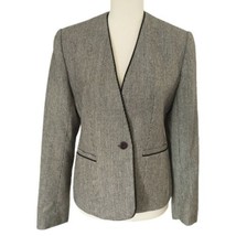 Evan Picone Wool Jacket 10 Womens Blazer Micro Check Academia Career Vin... - $34.63