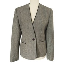 Evan Picone Wool Jacket 10 Womens Blazer Micro Check Academia Career Vintage 70s - £27.74 GBP