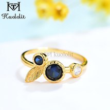 Blue Sapphire Rings for Women Solid 925 Sterling Silver Ring Handmade Rings Mode - £19.77 GBP