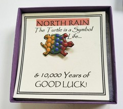 North Rain Enamel on Copper Turtle Pin in Box - £7.97 GBP