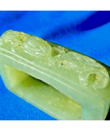 Rare Art Deco Antique old Green Gray Color Jade Sword Slide Guard Fitting - $9,305.25