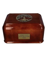 Tree of Life Solid Wood Casket Human Funeral Ashes Urn For Adult Cremati... - $191.46 CAD