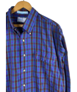 Vintage 1970s Levis Big E Colorgraphs XL Button Up Shirt Blue Plaid Mens... - $27.61