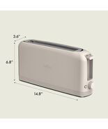 Oatmilk Slim 2 Slice Toaster 10 Inch Slot Shade Control 900W - $48.99