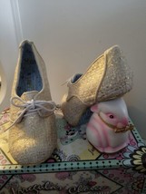 Irregular Choice Flopsy Bunny Rabbit Easter Heels Gold Tweed  Shoes EU 37 - $289.00