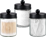 3 Pack Apothecary Jar Canisters Bathroom Vanity Organizer - Qtip Holder ... - $21.26