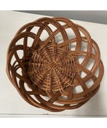 Woven Round Rattan Wicker Basket  Round Handmade  Wall Décor Cottage Far... - £12.44 GBP