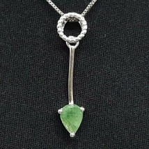 .75ctw Natural Colombian Emerald Pear Cut 925 Sterling Silver Pendant - £63.29 GBP