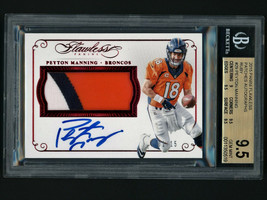 2015 Flawless Ruby Peyton Manning Auto Jersey Patch #1/15 Broncos BGS 9.5/10  - £1,278.72 GBP
