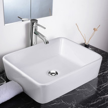 2 Pack Bathroom Vessel Sink Porcelain Above Counter Pop Up Drain Ceramic Basin - £209.41 GBP