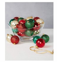 Holiday Lane Christmas Cheer Set of 29 Shatterproof Red, Green and Gold ... - $24.83