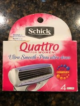Schick Quattro For Women Ultra Smooth 4 Cartridges Açaí jojoba Complex - $9.89