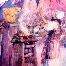 Israelis And The Golden Calf 1900 Color Plate Victorian Religious Art DWAA7 - $29.99
