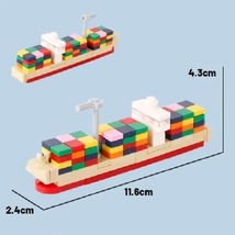 MOC City Cargo Ship Building Blocks, Minifigures Brick Toys - $16.79