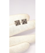 Pave Diamond Pyramid Shape Stud Earrings 925 Silver Diamond Ear Accessories - £54.80 GBP