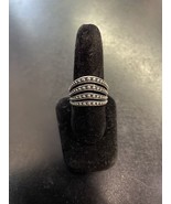 Fashion Silver Tone Ring Jewelry 3 Rows Attached   Stone Size 8.5 - $6.80 CAD