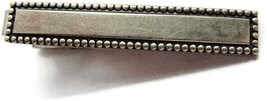 1 3/4&quot; Vintage Neck Tie Clip Smooth with Ribbed Edge Silver Tone - $14.84