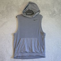 Nike Hoodie Dri Fit Sleeveless Size Medium Gray Sweatshirt Pullover Hooded - £16.53 GBP