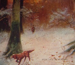 A/S W. Harlander Hunting Winter, Dog &amp; Man  in the Woods Antique Postcard  - £3.60 GBP