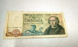 5000 lire banknote Italy Colombo - $29.69