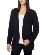 Kensie Womens Open Front Eyelash Cardigan (XL, Black) - £14.95 GBP