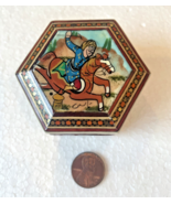 Persian Khatam Mosaic Marquetry Wood Trinket Box Hand Painted Horse Sign... - €31,93 EUR