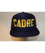 Vintage Navy Blue CADRE Mesh Foam Trucker Snapback Hat Cap US Military - $9.89