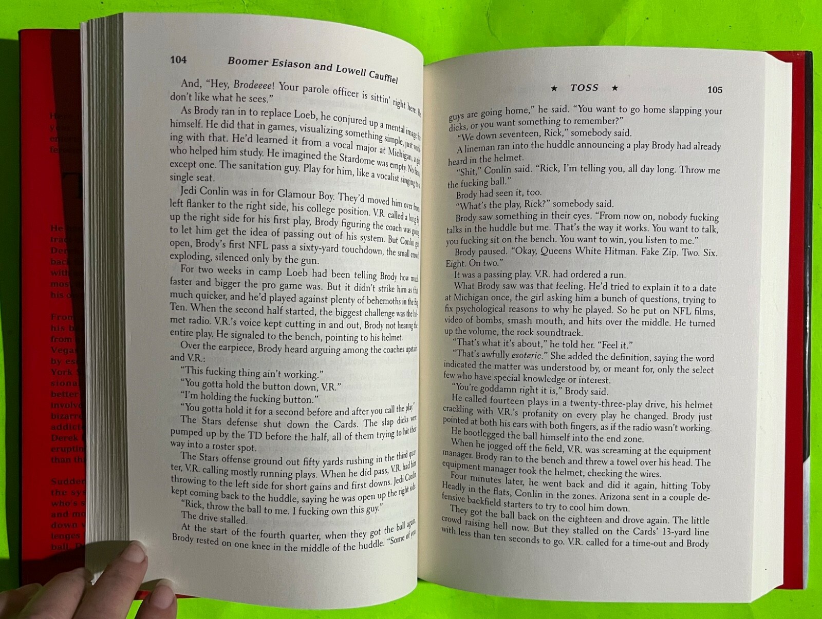 Vtg Toss: A Novel by Boomer Esiason & Lowell Cauffiel (HCDJ 1998) 1stEd Item image 4