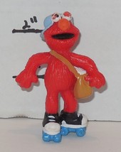 Vintage Sesame Street Elmo On Roller Skates 2&quot; PVC Figure VHTF Rare - £7.53 GBP