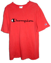 Vintage 90s Champion Embroidered Large T-Shirt Script Logo Heavy Cotton ... - $34.99