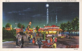 Chicago Illinois Il~World Fair Night View Enchanted ISLAND~1930 Vintage Postcard - £10.61 GBP