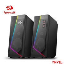 REDRAGON GS520 Anvil aux 3.5mm stereo surround music RGB speakers 2.0 TV PC - £34.15 GBP
