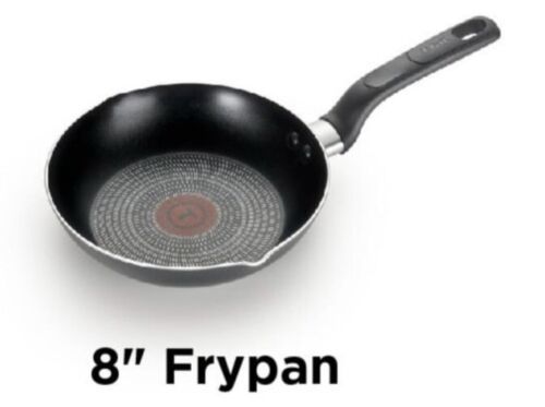 T-FAL ~ BLACK ~ 8&quot; Dia. ~ Frying Pan w/Pouring Spouts ~Thermo-Spot Techn... - $28.05