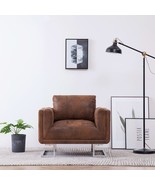 vidaXL Armchairs Brown Faux suede leather, wood, chrome Medium - €215,49 EUR