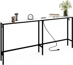 The 7&quot; Narrow Console Table With Outlet, The 70&quot; Skinny Sofa Table Narrow Long - £71.46 GBP