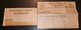 Vintage 1939 Western Union Telegam With Envelope Richmond Farmville Virg... - $24.99
