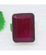 Silver Ruby Ring 925 Sterling Handmade Jewelry Birthstone Ring Gift For Women - $31.10