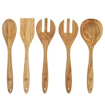 Pioneer Woman 5-Pc Olivewood Kitchen Cooking Utensil Tool Set Natural Co... - $491.67 MXN