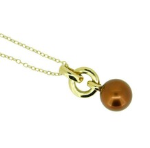 14k Yellow Gold Chocolate Pearl Pendant (#J1669) - £307.50 GBP