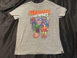 Marvel Super Heroes Collect Them All Gray T-Shirt XL Disney Avengers - $16.95