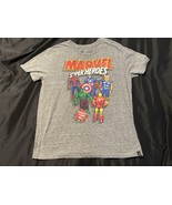 Marvel Super Heroes Collect Them All Gray T-Shirt XL Disney Avengers - $23.18 CAD