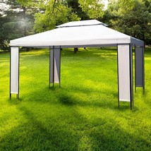  Gazebo White and Black Polyester fabric, Steel frame 10x13 ft - $4,501.63 MXN