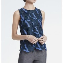 Banana Republic Navy Blue Green Orchid Lace Floral Top Size Small - £11.78 GBP