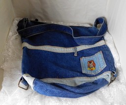 Bijoux Int&#39;l Denim Cross Body Messenger Bag - Vintage 1980 - 15&quot; x 14&quot; x 5&quot; - £18.67 GBP