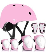 Jeefree Bike Helmet Set With Knee Pads, Elbow Pads, Wrist Guards, Adjust... - $57.51 CAD