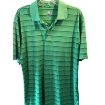 PGA Tour Mens XL Green Striped Short Sleeve 1/4 Button Polyester Golf Po... - £15.02 GBP