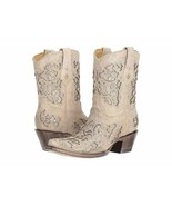 Ladies Corral A3550~White (Bone) Inlay &amp; Crystals Ankle Boot~Western~Wed... - £198.24 GBP
