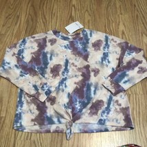 love fire long sleeve purple blue tie dye tie waist size Large Youth Gir... - $18.69