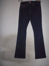 VTG Y2K Tommy Hilfiger Low Rise Dark Denim Slim Boot Cut Jeans Size 26 waist - £7.91 GBP