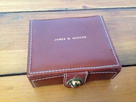 Vtg Dunhill Small Brown Leather Covered Box Humidor James B Hoover 4.5x3.75 - $159.99